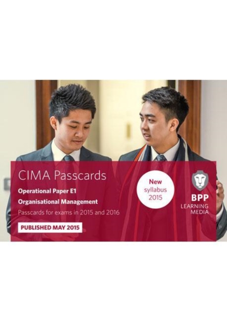 CIMA E1 Organisational Management : Passcards, Spiral bound Book