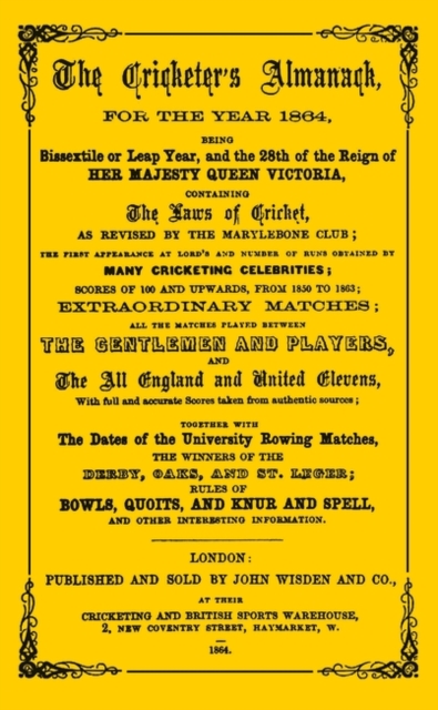 Wisden Cricketers' Almanack 1864, PDF eBook