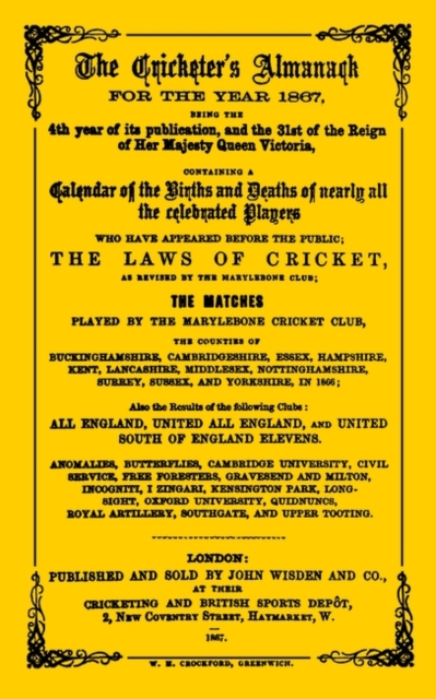 Wisden Cricketers' Almanack 1867, PDF eBook