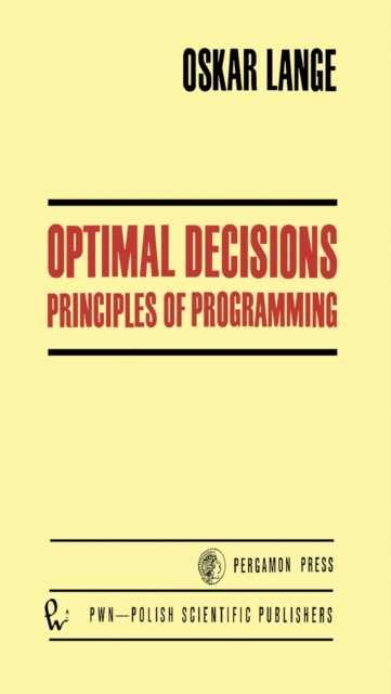 Optimal Decisions : Principles of Programming, PDF eBook