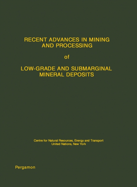 Recent Advances in Mining and Processing of Low-Grade and Submarginal Mineral Deposits : Centre for Natural Resources, Energy and Transport, United Nations, New York, PDF eBook