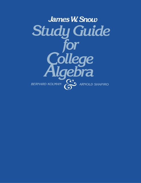 Study Guide for College Algebra, PDF eBook