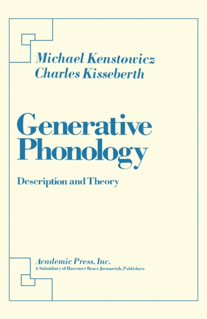 Generative Phonology : Description and Theory, PDF eBook