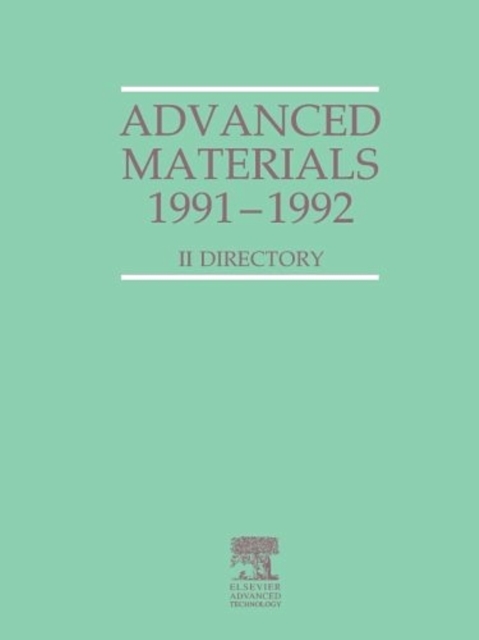 Advanced Materials 1991-1992 : II. Directory, PDF eBook