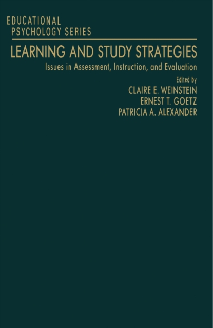Learning and Study Strategies : Issues in Assessment, Instruction, and Evaluation, PDF eBook