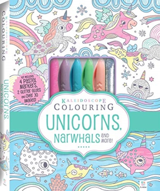 Kaleidoscope Pastel Colouring Kit: Unicorns, Narwhals, More, Book Book