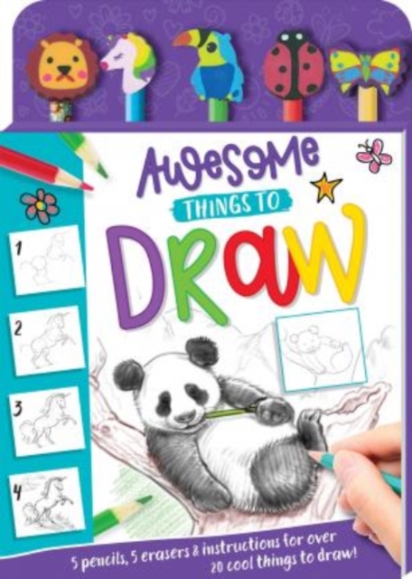 Awesome Things to Draw 5-Pencil Set, Kit Book
