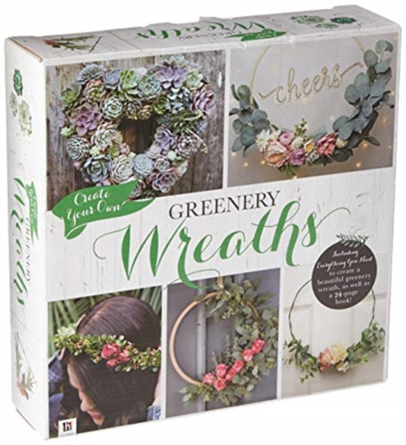 Create Your Own Greenery Wreath Kit Box Set, Kit Book