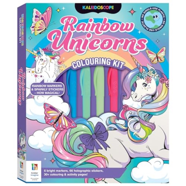 Kaleidoscope Colouring Kit Rainbow Unicorns, Kit Book