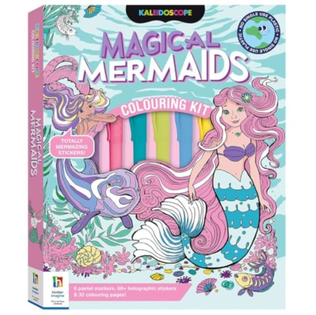Kaleidoscope Colouring Kit Pastel Mermaids and More, Kit Book