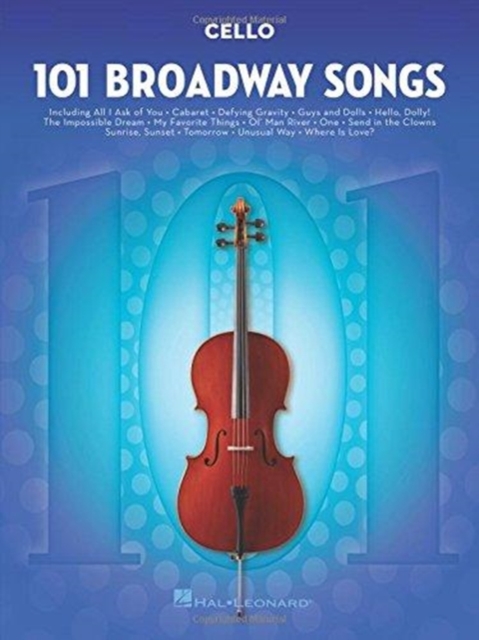 101 Broadway Songs for Cello, Book Book
