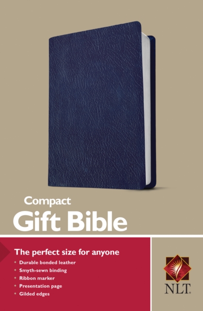 NLT Compact Gift Bible, Navy, Leather / fine binding Book