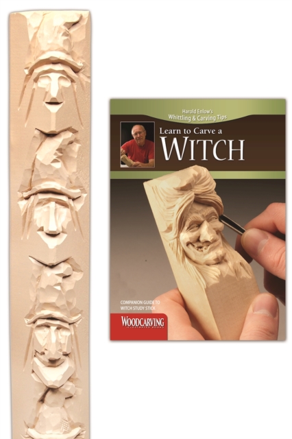 Learn to Carve a Witch Study Stick Kit, Kit Book