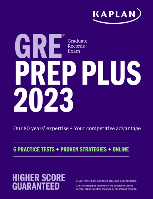 GRE Prep Plus 2023, Includes 6 Practice Tests, 1500+ Practice Questions + Online Access to a 500+ Question Bank and Video Tutorials, Paperback / softback Book