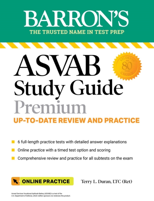 ASVAB Study Guide Premium: 6 Practice Tests  + Comprehensive Review + Online Practice, EPUB eBook