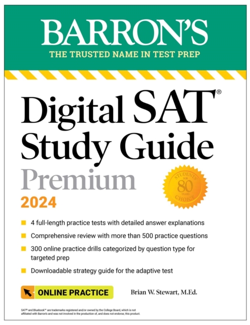 Digital SAT Study Guide Premium, 2024: 4 Practice Tests + Comprehensive Review + Online Practice, EPUB eBook