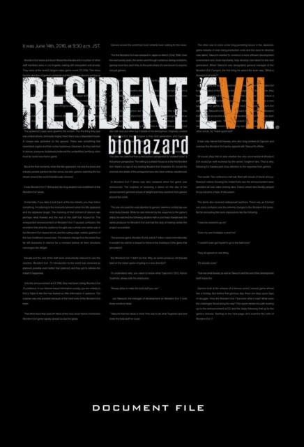 Resident Evil 7: Biohazard Document File, Hardback Book