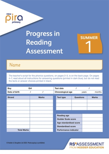 New PiRA Test 1, Summer PK10 (Progress in Reading Assessment), Miscellaneous print Book