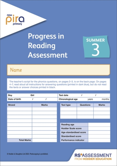 New PiRA Test 3, Summer PK10 (Progress in Reading Assessment), Miscellaneous print Book