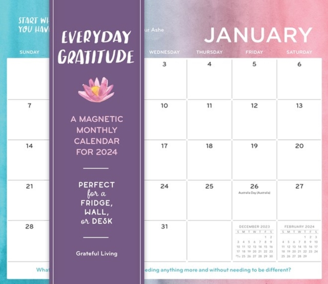 Everyday Gratitude Magnetic Wall Calendar 2024 : Perfect for a Fridge, Wall or Desk, Calendar Book