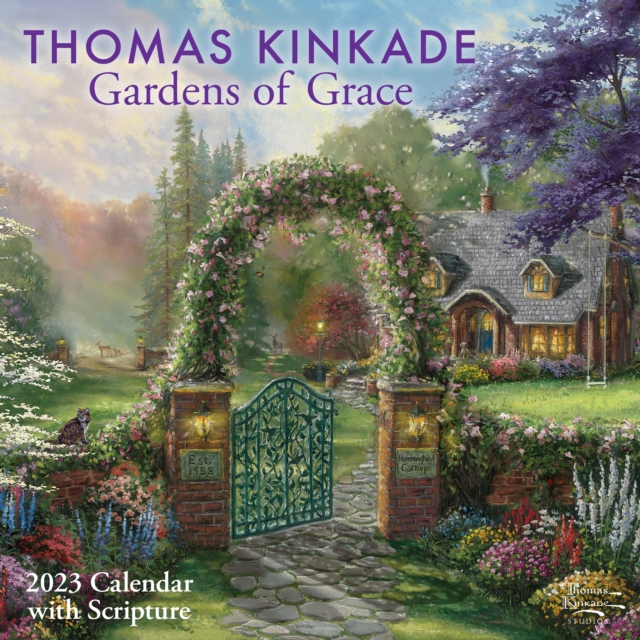 Thomas Kinkade Gardens of Grace with Scripture 2023 Wall Calendar, Calendar Book