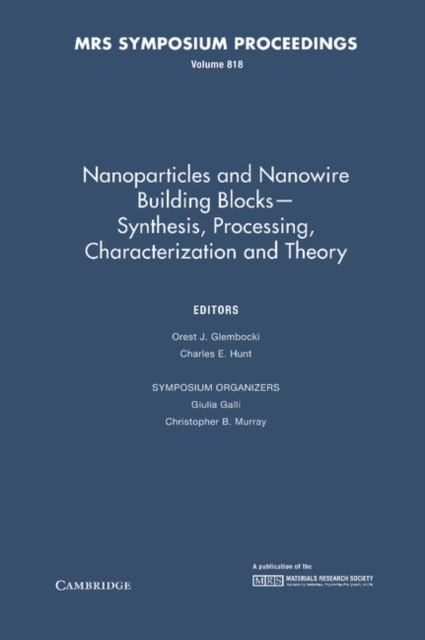 Nanoparticles and Nanowire Building Blocks - Synthesis, Processing, Characterization and Theory: Volume 818, Hardback Book