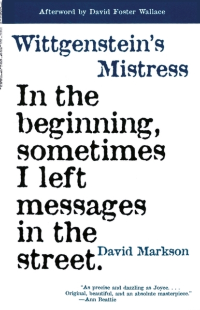 Wittgenstein's Mistress, Paperback / softback Book