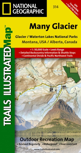 Many Glacier, Glacier National Park : Trails Illustrated National Parks, Sheet map, folded Book