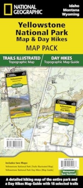 Yellowstone Day Hikes and National Park Map [Map Pack Bundle], Sheet map, folded Book