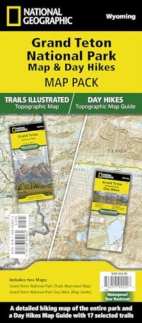 Grand Teton Day Hikes and National Park Map [Map Pack Bundle], Sheet map, folded Book