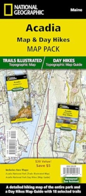 Acadia National Day Hikes and National Park [Map Pack Bundle], Sheet map, folded Book