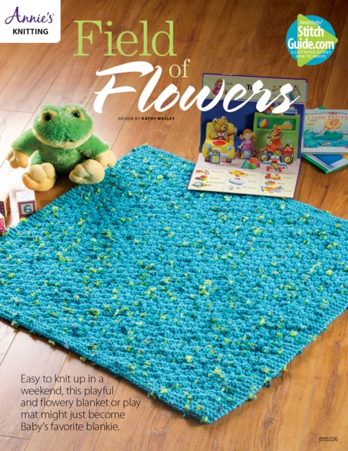 Field of Flowers Baby Blanket Knit Pattern, PDF eBook