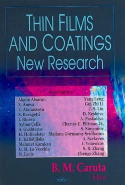 Thin Films & Coatings : New Research, Hardback Book