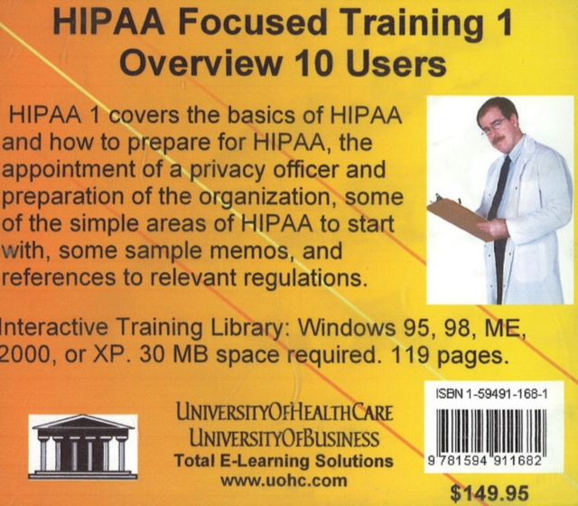 HIPAA Focused Training : Overview, 10 Users No. 1, CD-ROM Book