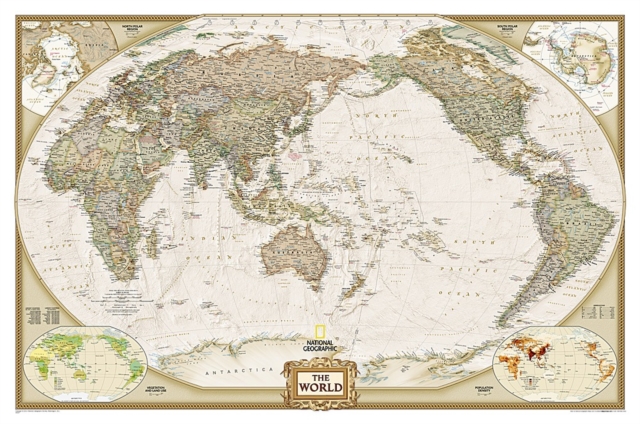 World Executive, Pacific Centered, Laminated : Wall Maps World, Sheet map Book