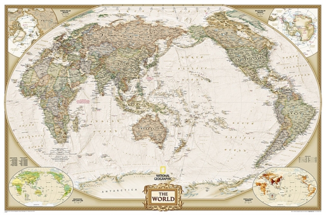 World Executive, Pacific Centered, Enlarged & Tubed : Wall Maps World, Sheet map, rolled Book