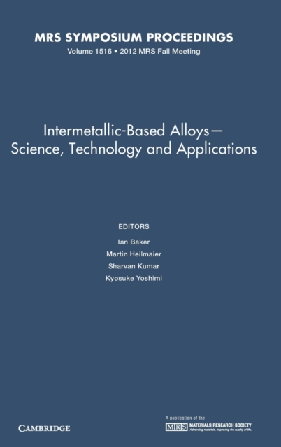 Intermetallic-Based Alloys - Science, Technology and Applications, Hardback Book