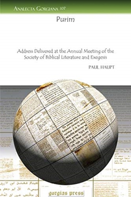 Purim : Address Delivered at the Annual Meeting of the Society of Biblical Literature and Exegesis, Paperback / softback Book