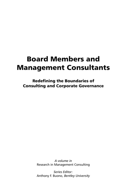 Board Members and Management Consultants, EPUB eBook