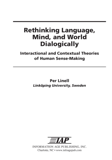 Rethinking Language, Mind, and World Dialogically, EPUB eBook