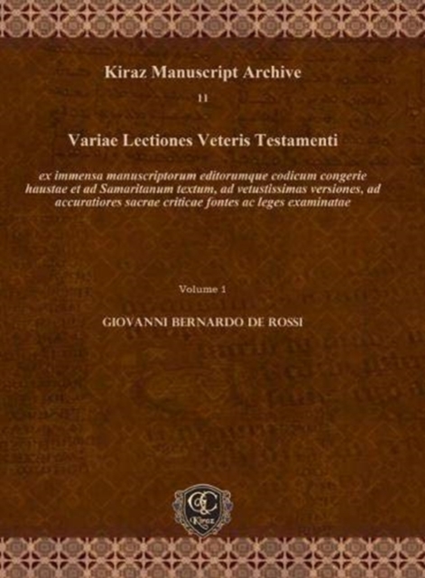 Variae Lectiones Veteris Testamenti (Vol 1-5), Hardback Book