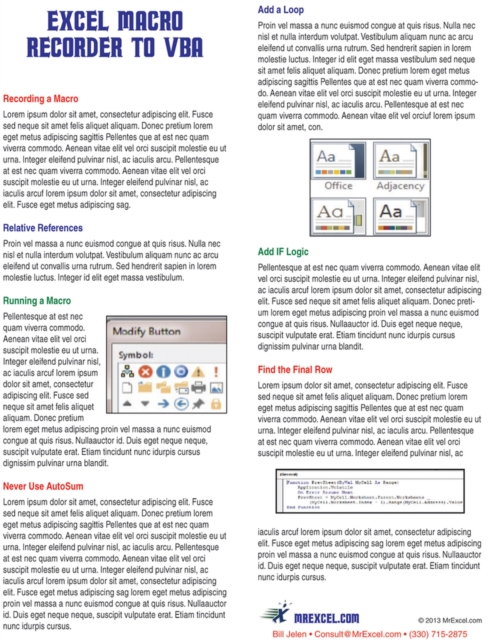 Excel Macro Recorder to VBA Laminated Tip Card : Why the Macro Recorder Doesn't Work, Pamphlet Book