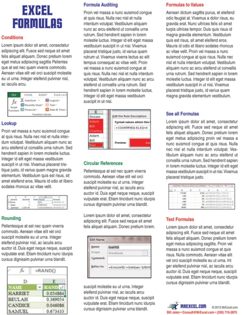 Excel Formulas Laminated Tip Card : Formulas & Functions from MrExcel, Pamphlet Book