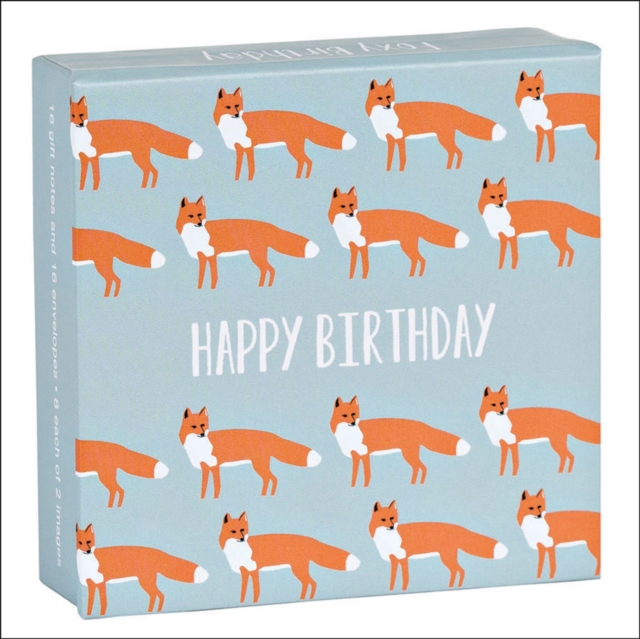 Foxy Birthday Mini FlipTop Notecard Box, Cards Book