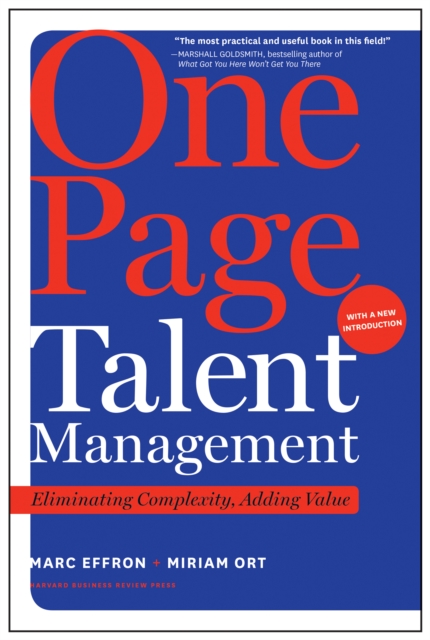 One Page Talent Management, with a New Introduction : Eliminating Complexity, Adding Value, EPUB eBook