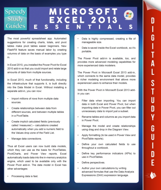 Microsoft Excel 2013 Essentials (Speedy Study Guides), PDF eBook