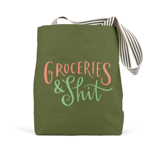 Em & Friends Groceries & Shit (Olive) Tote Bags, Tote bag Book