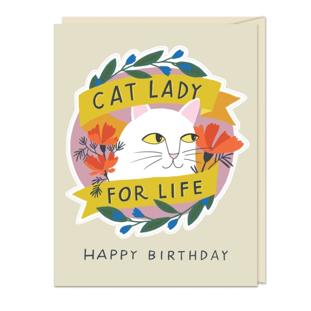 6-Pack Em & Friends Cat Lady for Life - Birthday Sticker Cards, Cards Book