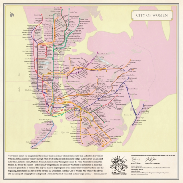 City of Women New York City Subway Wall Map (20 x 20 Inches), Sheet map, rolled Book