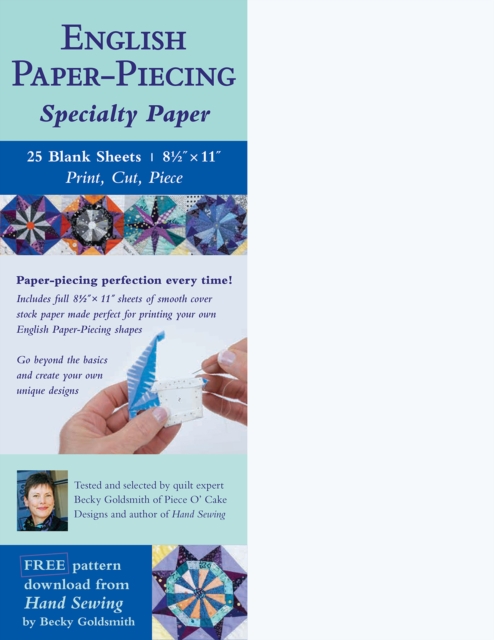 English Paper-Piecing Specialty Paper : 25 Blank Sheets | 8 1/2" x 11" | Print, Cut, Piece, General merchandise Book